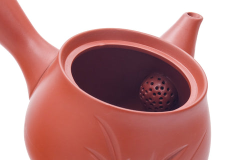 Japanese Kyusu - Long Grass Engraved Tokoname Teapot - 280ml