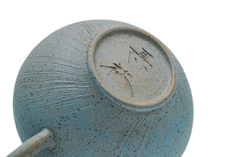 Blue Rear-handled Tokoname Teapot - 100ml