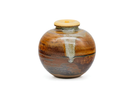 Japanese Chaire - 高取喜恵 Takatori Kie - Takatori-yaki Bunrin Tea Caddy