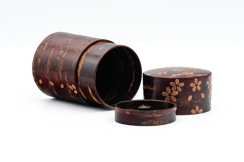Kabazaiku Chazutsu - Sakura Cherry Bark Wooden Tea Canister