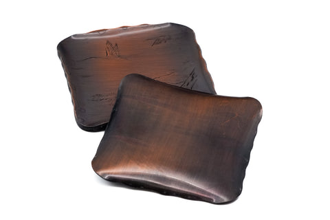 Japanese Meimeizara - Set of 5 Egret Pine Tree Metal Sharing Plates