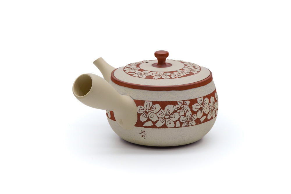 Engraved Sakura Tokoname Teapot - Thumbnail 4