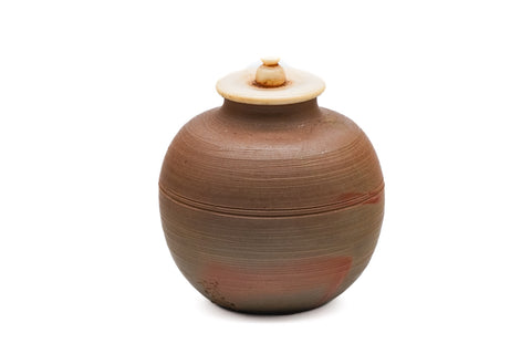 Japanese Chaire - 木村陶峰 Kimura Tōhō - Bizen-yaki Hidasuki Bunrin Tea Caddy