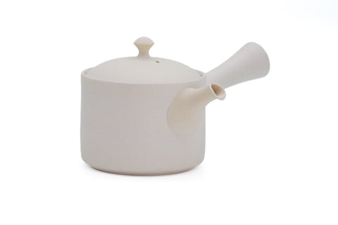 Matte White Cylindrical Tokoname Teapot - 200ml