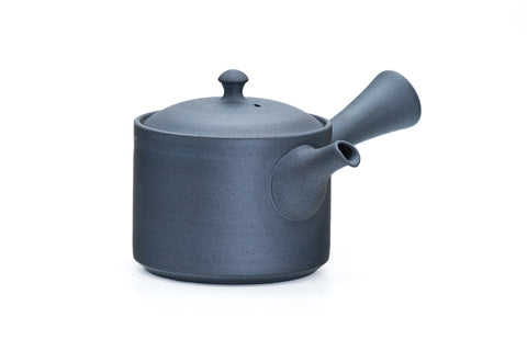 Matte Black Cylindrical Tokoname Teapot - 200ml