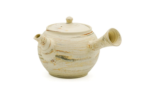 White Marbled Nerikomi Tokoname Tea Set