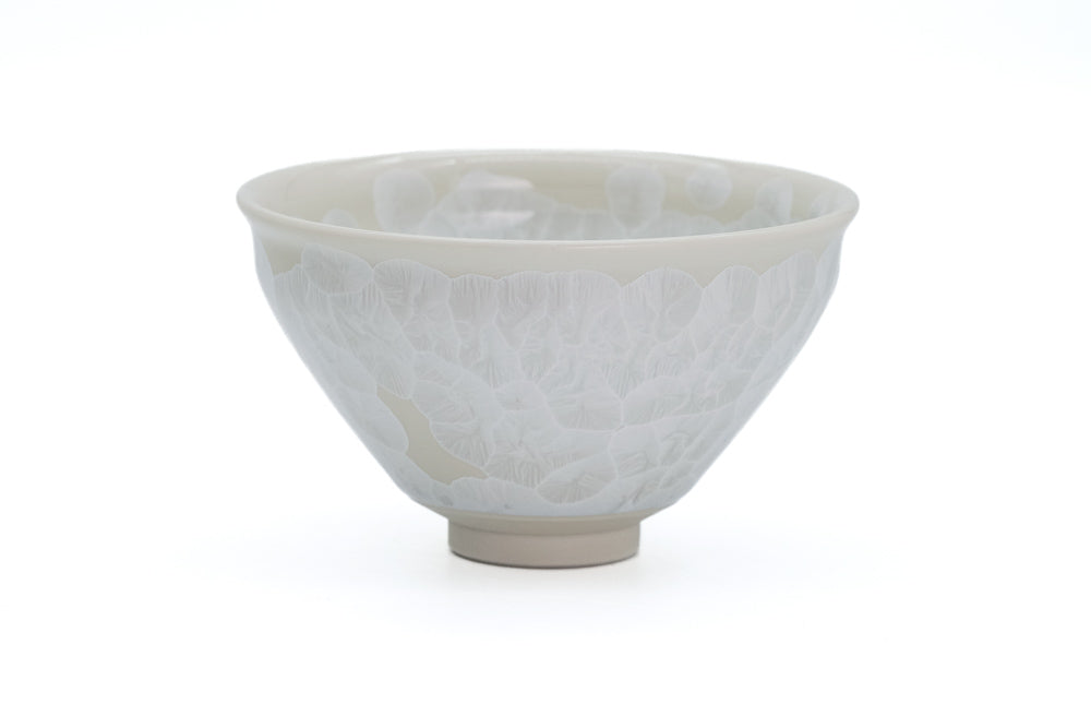 Silvery White Hanakessho Crystal Glaze Tenmoku Chawan - Thumbnail 2