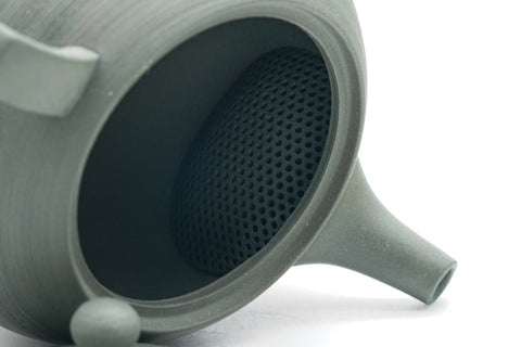 Ryokudei Pine Bark Tokoname Rear-Handled Teapot - 190ml