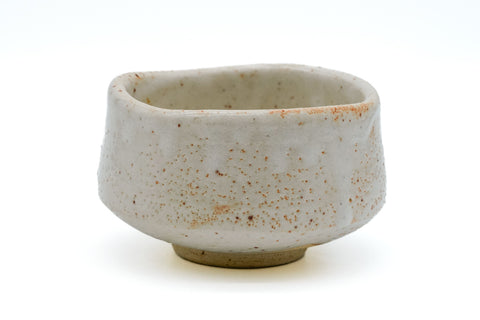 Japanese Matcha Bowl - Abstract White Shino Mino-yaki Chawan
