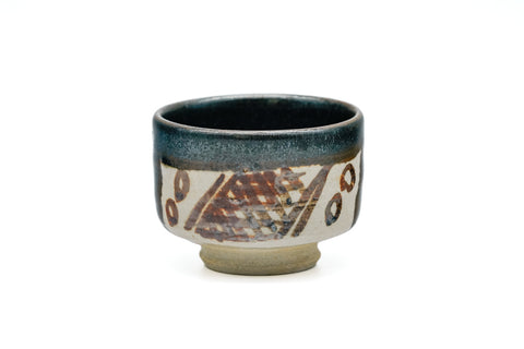 Japanese Teacup - Black Oribe-yaki Guinomi - 70ml