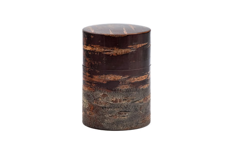 Kabazaiku Bokashi Polished Wooden Cherry Bark Tea Canister