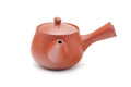 Tezumi — Japanese Kyusu - Bamboo Engraved Tokoname Teapot - 340ml — three-quarter view from the opposite side