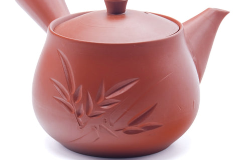 Japanese Kyusu - Long Grass Engraved Tokoname Teapot - 280ml