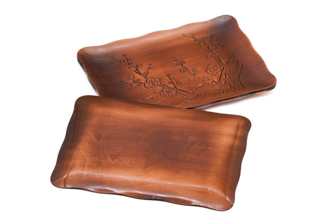 Japanese Meimeizara - Set of 5 Ume Plum Blossom Rectangular Copper Sharing Plates