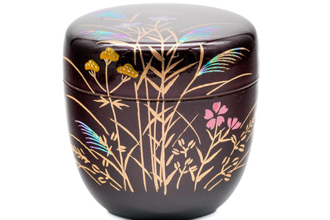 Akigusa Natsume - Autumn Plants Lacquer Tea Caddy