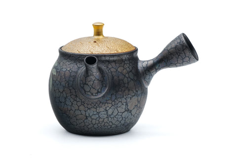 Plum Blossom Gold Tenmoku Tokoname Teapot - 160ml