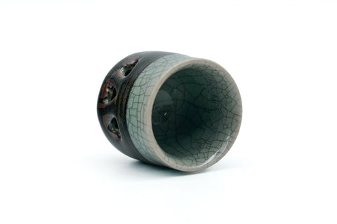 Japanese Teacup - Small Celadon Obori Soma-yaki Double-Walled Guinomi - 30ml