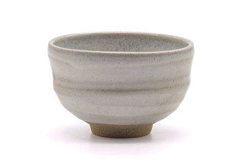 Japanese Matcha Bowl - Abstract Milky White Glazed Chawan - 400ml