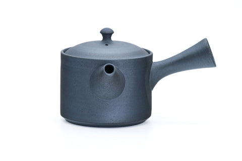 Matte Black Cylindrical Tokoname Teapot - 200ml