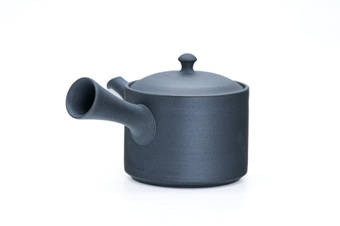 Matte Black Cylindrical Tokoname Teapot - 200ml