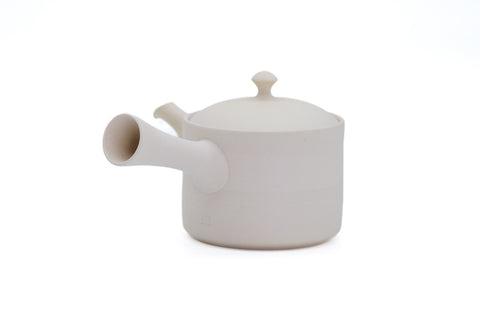 Matte White Cylindrical Tokoname Teapot - 200ml