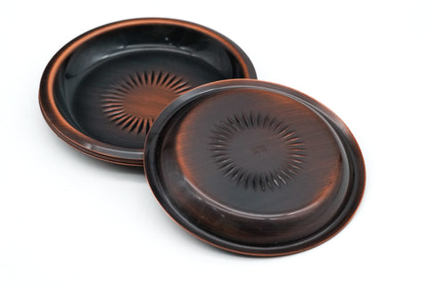 Japanese Chataku - Set of 5 Copper Hammered Circular Tea Saucers
