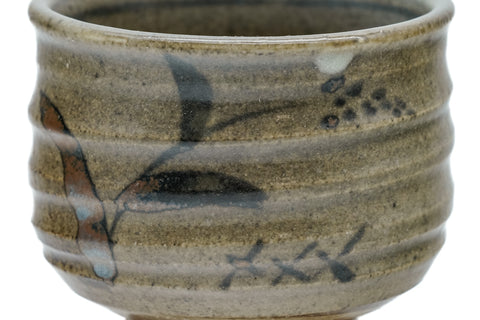 Japanese Teacup - Floral Green Spiraling Yunomi - 220ml