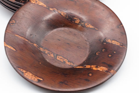 Japanese Chataku - Set of 5 Vintage Cherry Bark Tea Saucers
