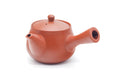 Tezumi — Japanese Kyusu - Bamboo Engraved Tokoname Teapot - 340ml — side view showing the spout