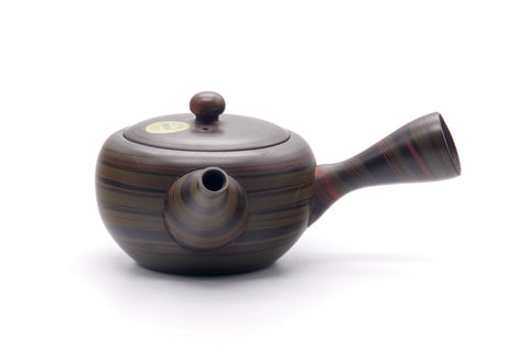 Japanese Kyusu - 雲仙窯 Unzen Kiln - Green Nerikomi Tokoname-yaki Teapot - 240ml