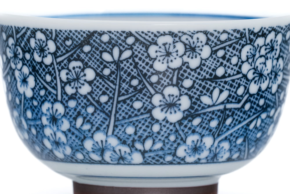 Blue Plum Blossom Porcelain Teacup - Thumbnail 5