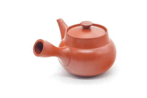 Opposite three-quarter view showing the spout and side handle.