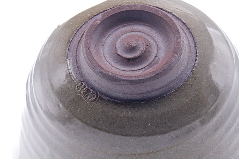 Japanese Matcha Bowl - Dark Brown Painted Leaves Chawan - 450ml