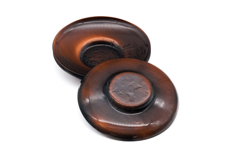 Japanese Chataku - Set of 5 Plum Blossom Copper Tea Saucers