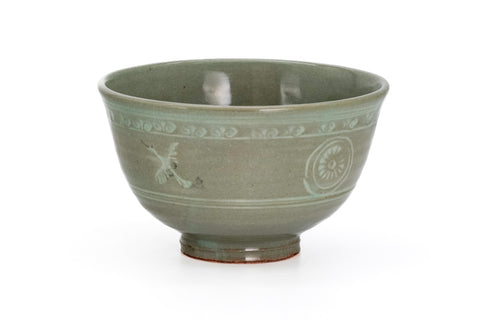 Korean Inlaid Celadon Kyo-yaki Chawan