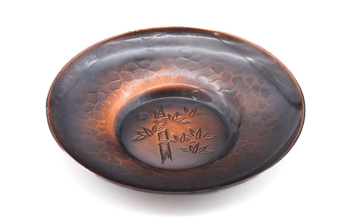 Japanese Chataku - Set of 5 Unique Hammered Copper Tea Saucers