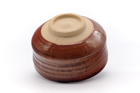Japanese Matcha Bowl - Metallic Red Spiraling Chawan - 450ml