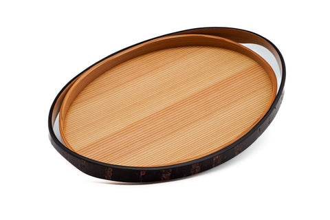 Ōdate Magewappa Kabazaiku Kasanegasane Bon - Wooden Cherry Bark Handled Tray