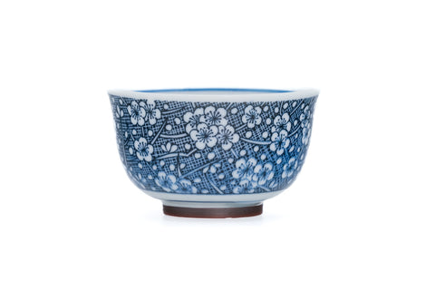Blue Plum Blossom Porcelain Teacup - 75ml