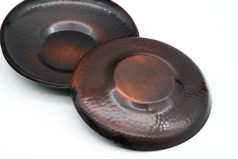 Japanese Chataku - Set of 5 Copper Hammered Vintage Tea Saucers