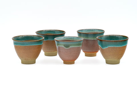 Japanese Teacups - Set of 5 Agano-yaki Guinomi - 40ml