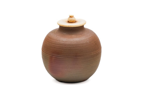 Japanese Chaire - 木村陶峰 Kimura Tōhō - Bizen-yaki Hidasuki Bunrin Tea Caddy