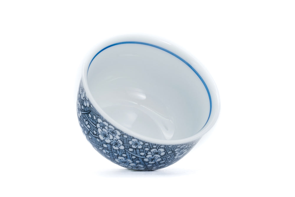 Blue Plum Blossom Porcelain Teacup - Thumbnail 3