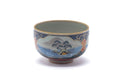 Front view of the scenic Kutani cup rotated to show more of the painted landscape.