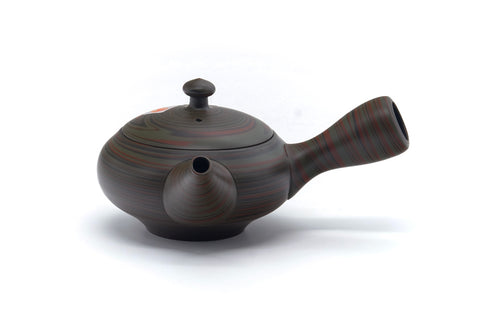 Japanese Kyusu - 雲仙窯 Unzen Kiln - Green Nerikomi Tokoname-yaki Teapot - 260ml