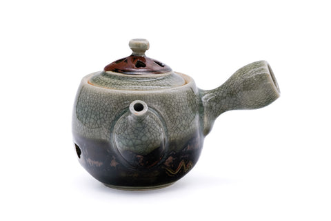 Double-walled Obori Soma-yaki Celadon Tea Set