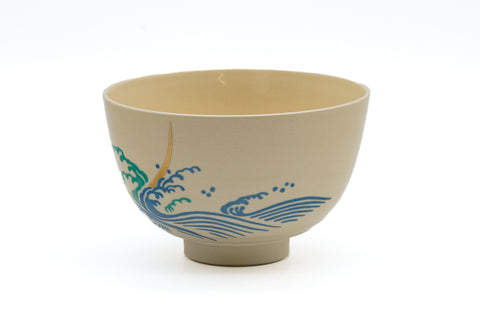 Crescent Moon Upon the Waves - Kyo-yaki Chawan