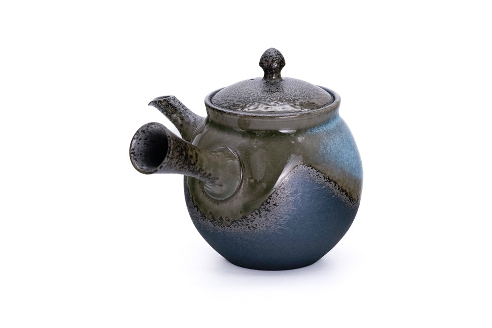 Blue Wavy Glaze Tokoname Teapot - Thumbnail 2