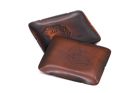 Japanese Meimeizara - Set of 5 Floral Rectangular Copper Sharing Plates