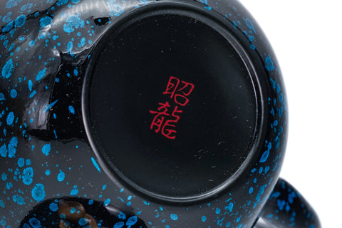 Black Blue Tenmoku Tokoname Rear-Handled Teapot - 220ml